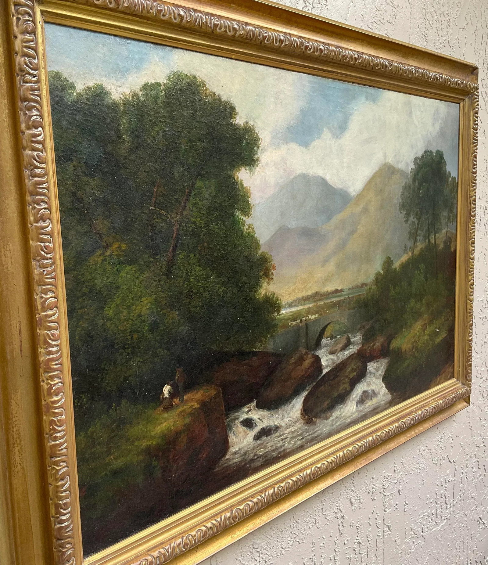 19 Century Scottish or English River Landscape Oil Painting - 9