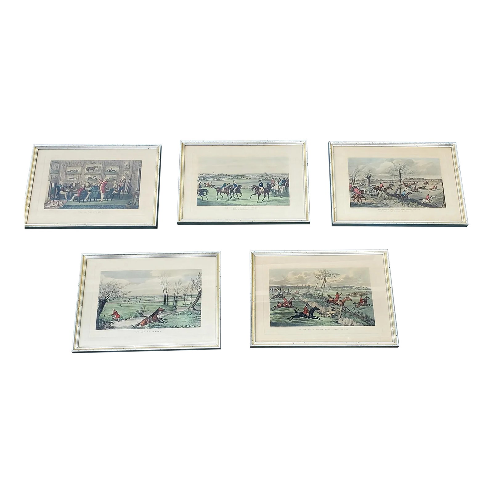 Antique Set of Five Hunting Prints Drawn & Etched by H Alken (1 of 12)