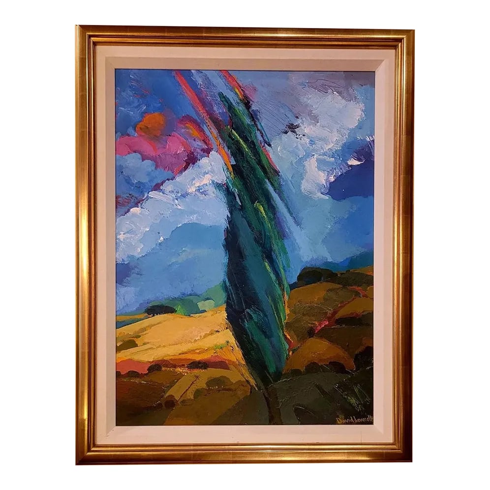 David Leverett Acrylic on Board Vibrant Abstract Landscape Painting (1 of 7)