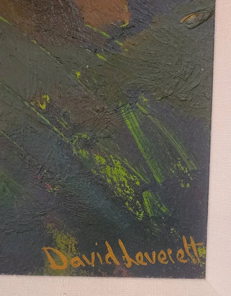 David Leverett Acrylic on Board Vibrant Abstract Landscape Painting - 4