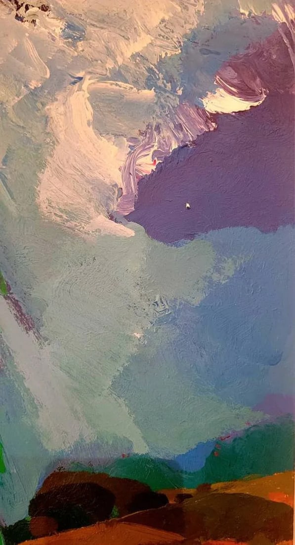 David Leverett Acrylic on Board Vibrant Abstract Landscape Painting - 5