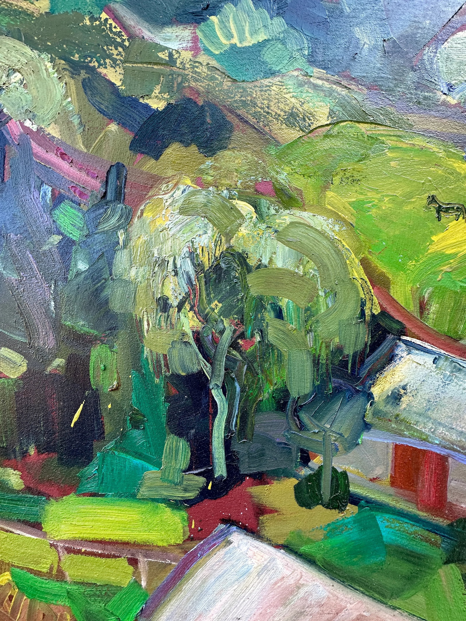 Large Expressionist Plein Air of Bay Area Mountain Ranch by James Hartman - 2