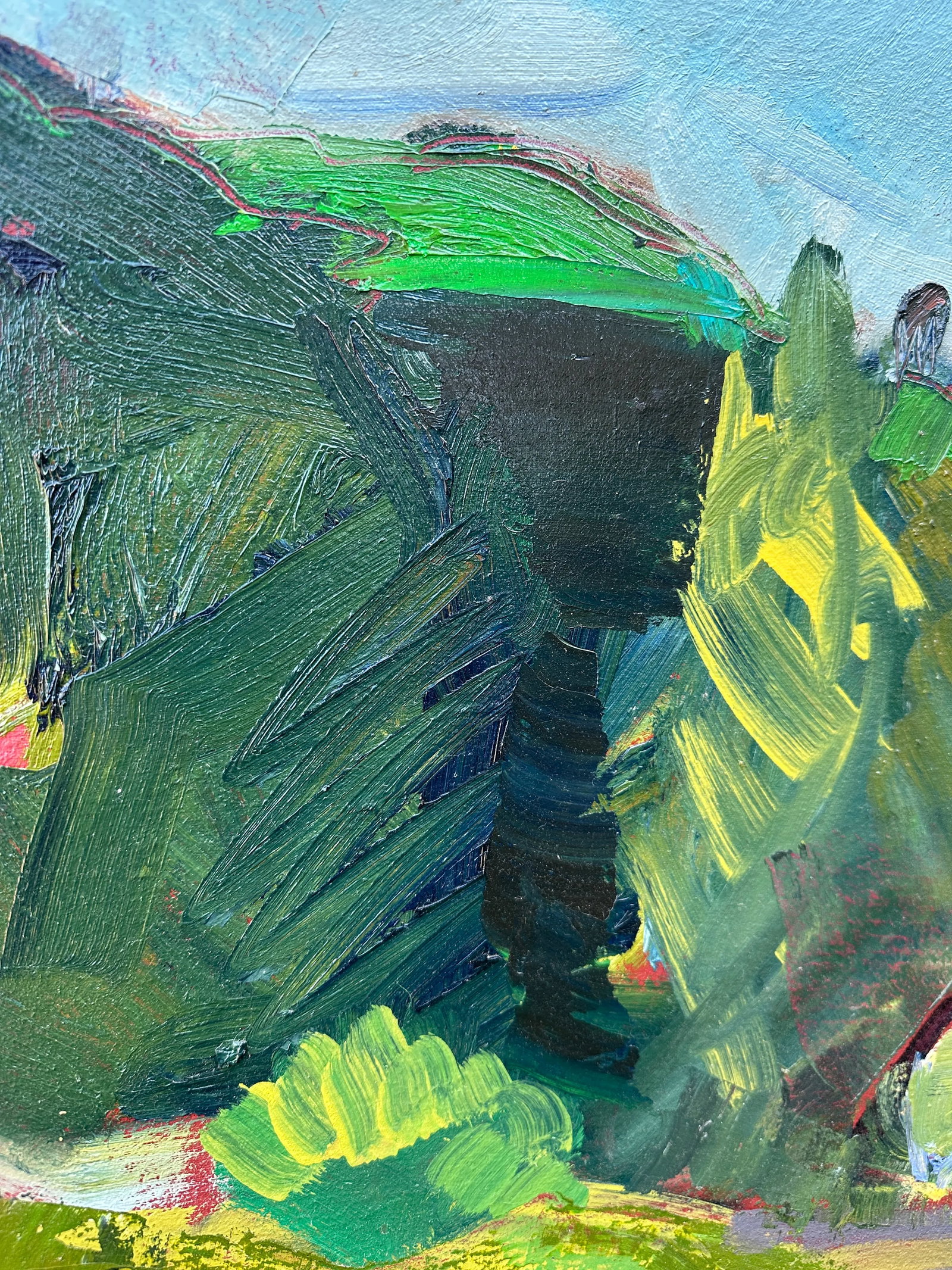 Large Expressionist Plein Air of Bay Area Mountain Ranch by James Hartman - 5