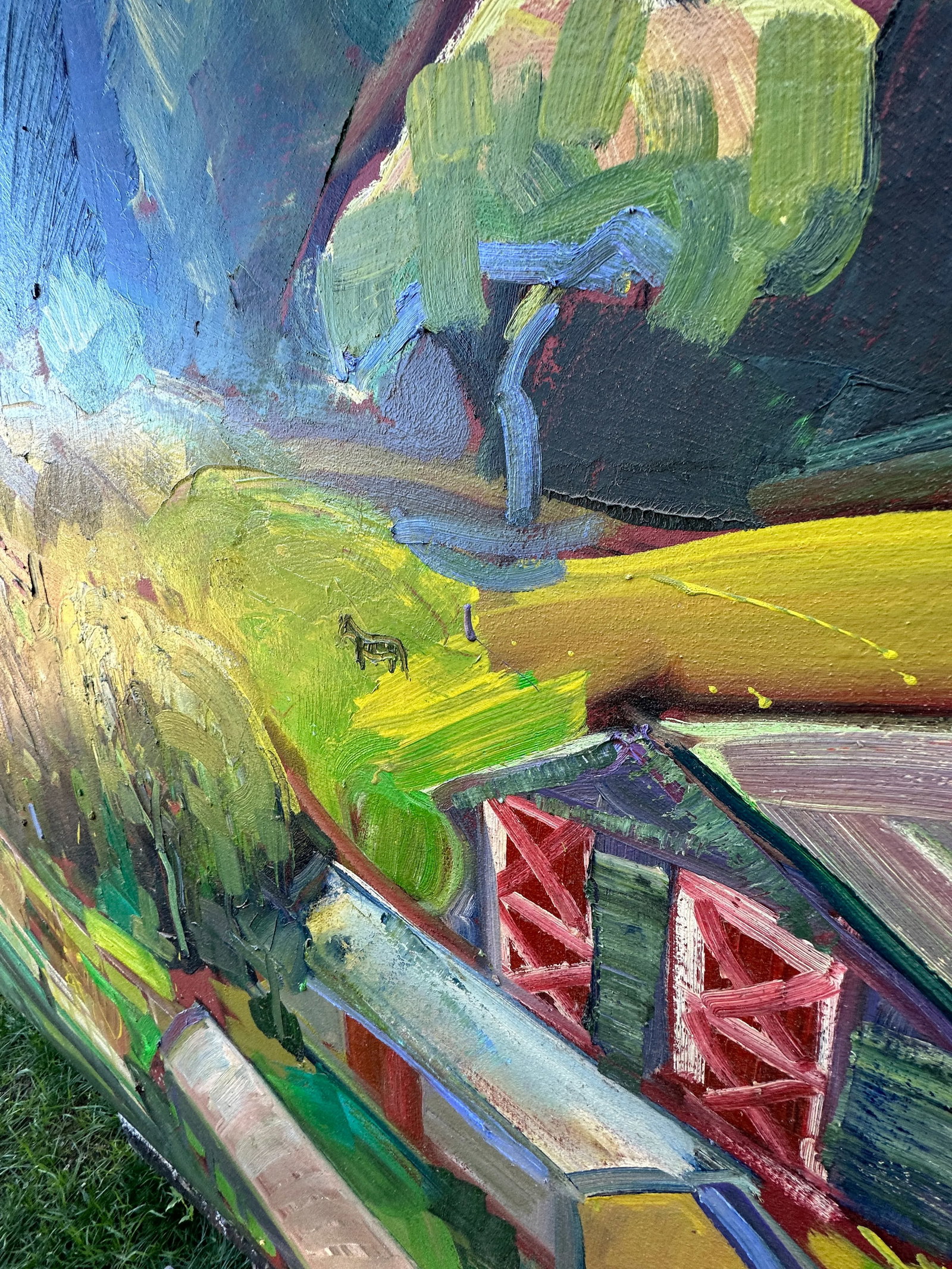 Large Expressionist Plein Air of Bay Area Mountain Ranch by James Hartman - 7