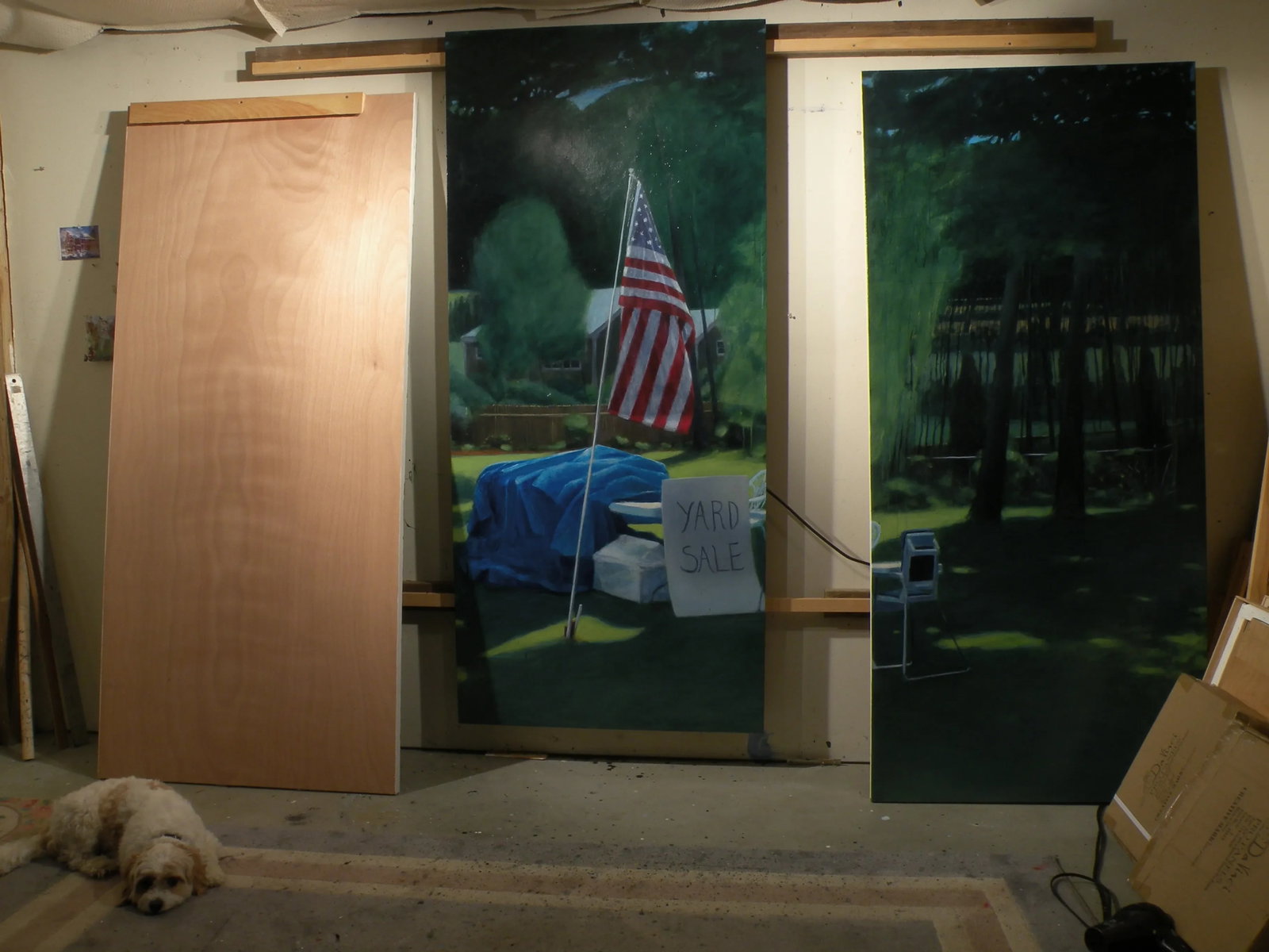 Large Contemporary Painting, Yard Sale on the 4th of July, by Stephen Remick - 2