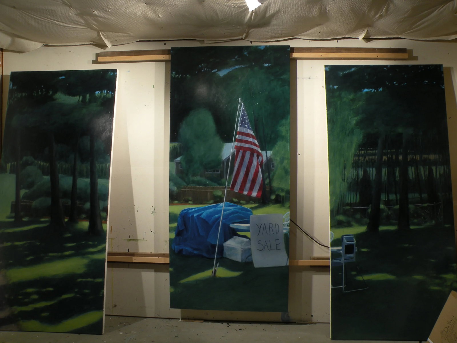Large Contemporary Painting, Yard Sale on the 4th of July, by Stephen Remick - 3