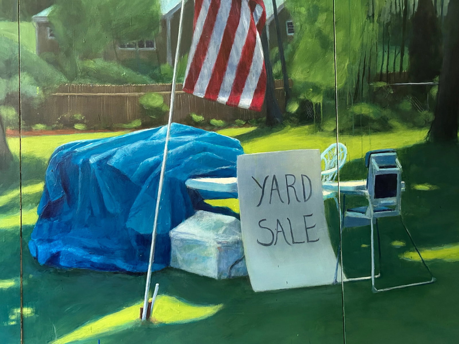 Large Contemporary Painting, Yard Sale on the 4th of July, by Stephen Remick - 5