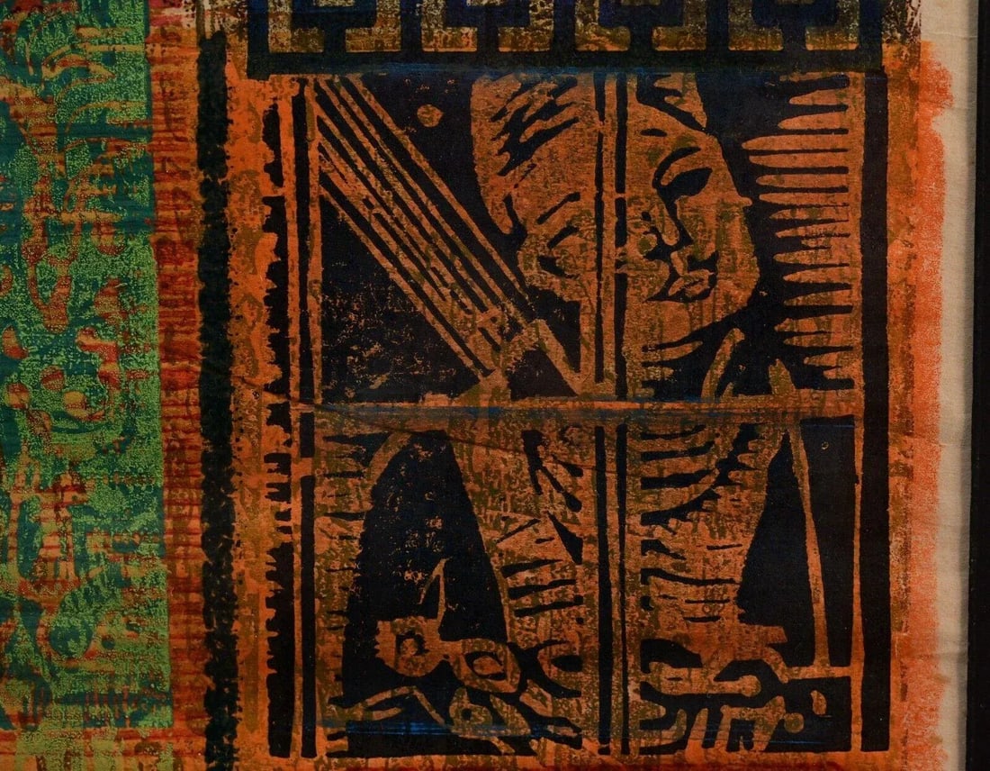 Mid 20th Century Viggo Holm Madsen Original Abstract Signed Multi-Media Woodcut Etching - 10