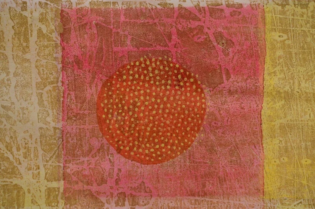 Mid 20th Century Viggo Holm Madsen Original Abstract Signed Multi-Media Woodcut Etching - 6