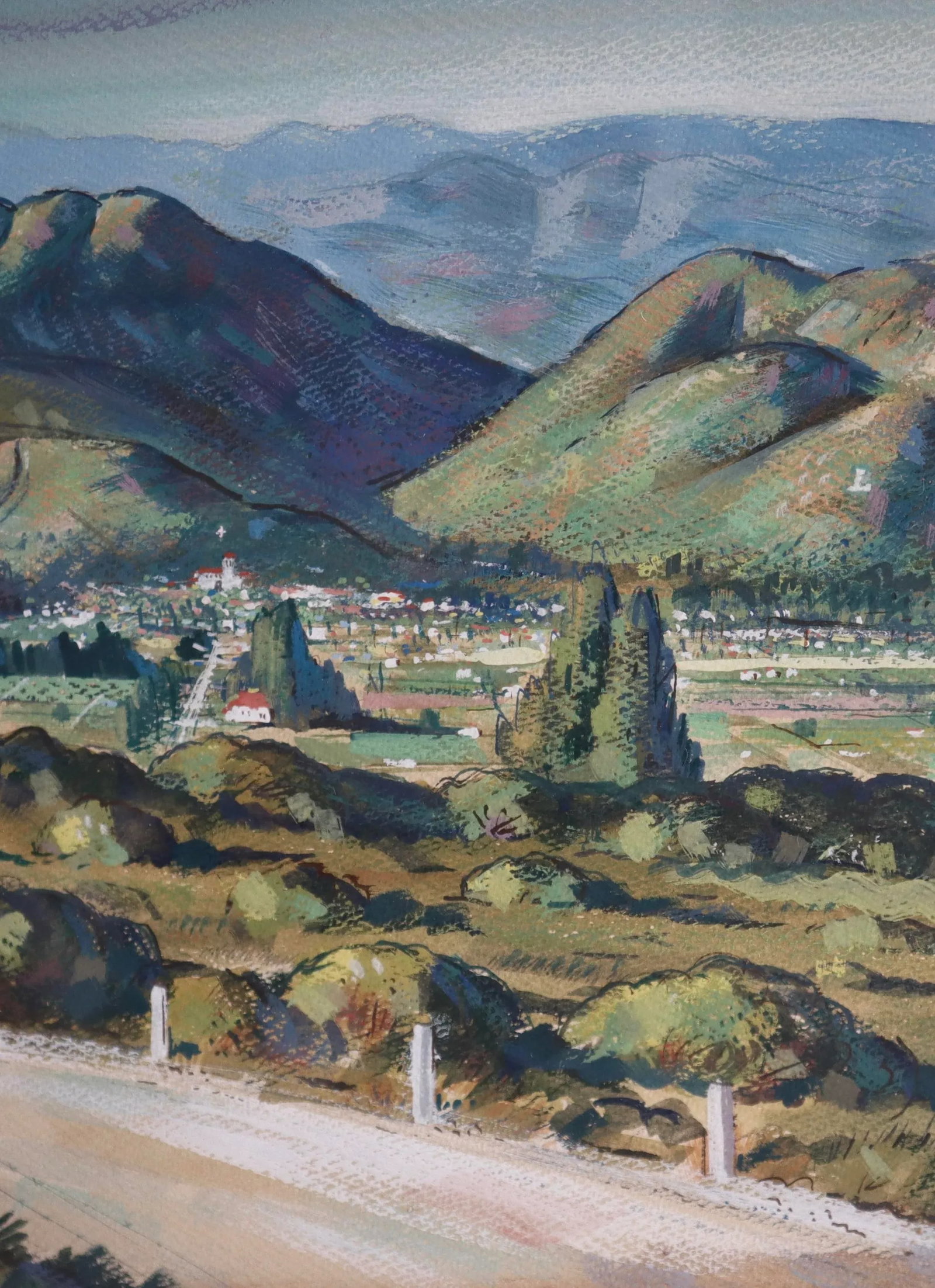 1940s Forrest Hibbits California Landscape Painting - 3