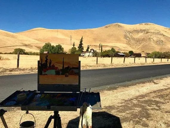 Golden Hills Plein Air Landscape Painting - 2