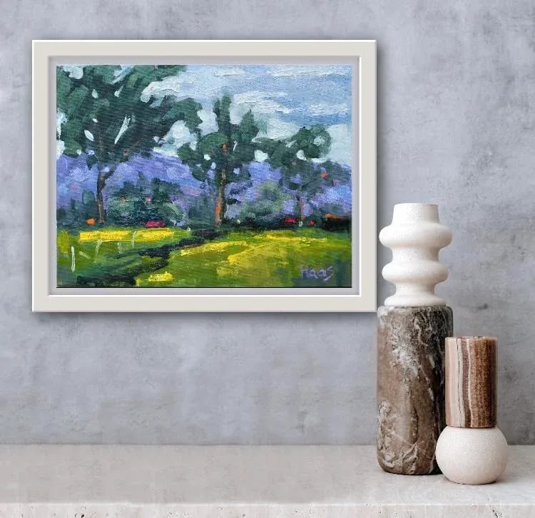 Windswept Day With Mustard Grass Oil Painting - 2