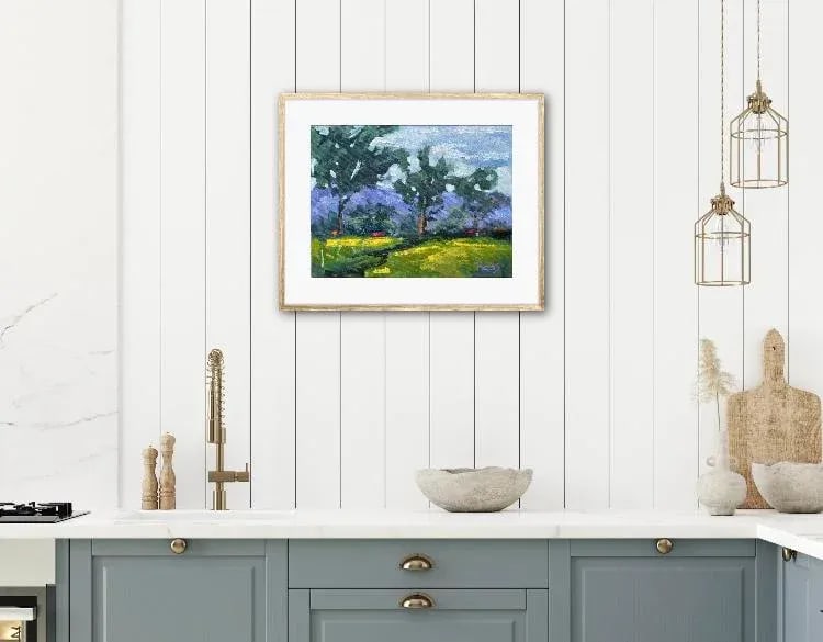 Windswept Day With Mustard Grass Oil Painting - 3