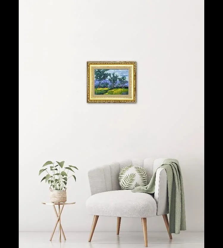 Windswept Day With Mustard Grass Oil Painting - 5