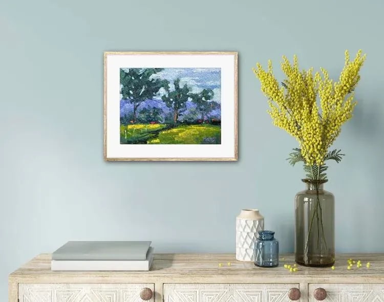 Windswept Day With Mustard Grass Oil Painting - 6