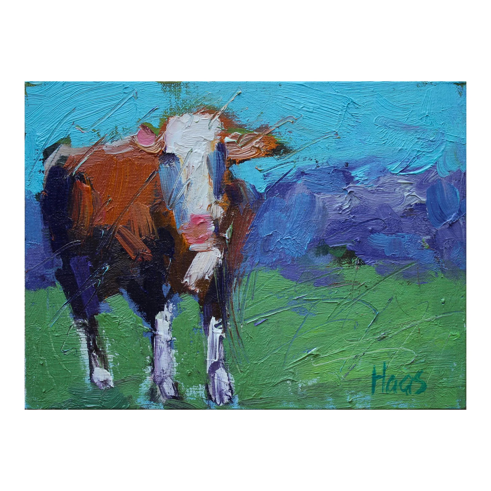 Modern Abstract Cow, Oil Painting Small (1 of 8)