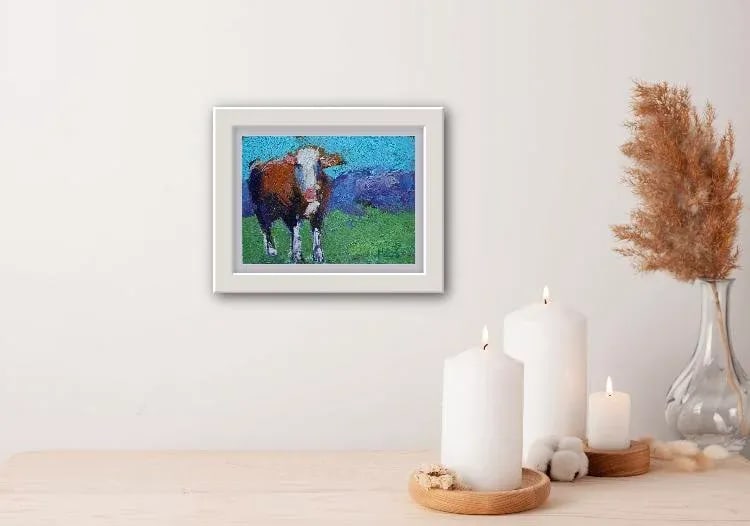 Modern Abstract Cow, Oil Painting Small - 2