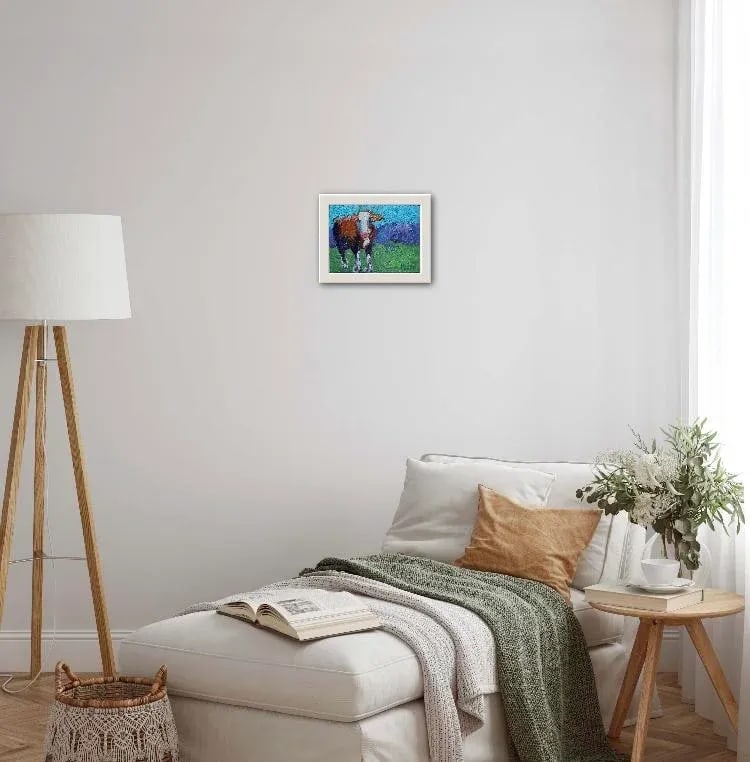 Modern Abstract Cow, Oil Painting Small - 7