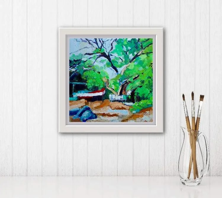 Joe's Boat and the Monkeypod Tree - Oil Impressionist Painting - 3