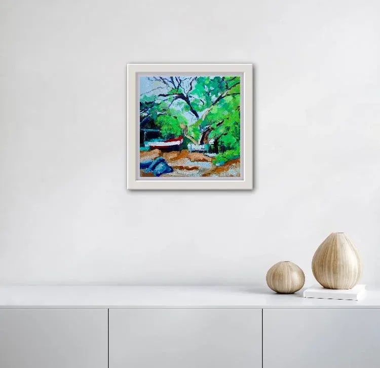 Joe's Boat and the Monkeypod Tree - Oil Impressionist Painting - 5