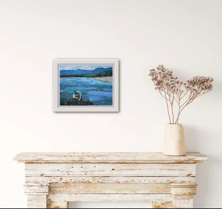 Clam Digger, Dillon Beach, Contemporary Original Oil Painting - 2