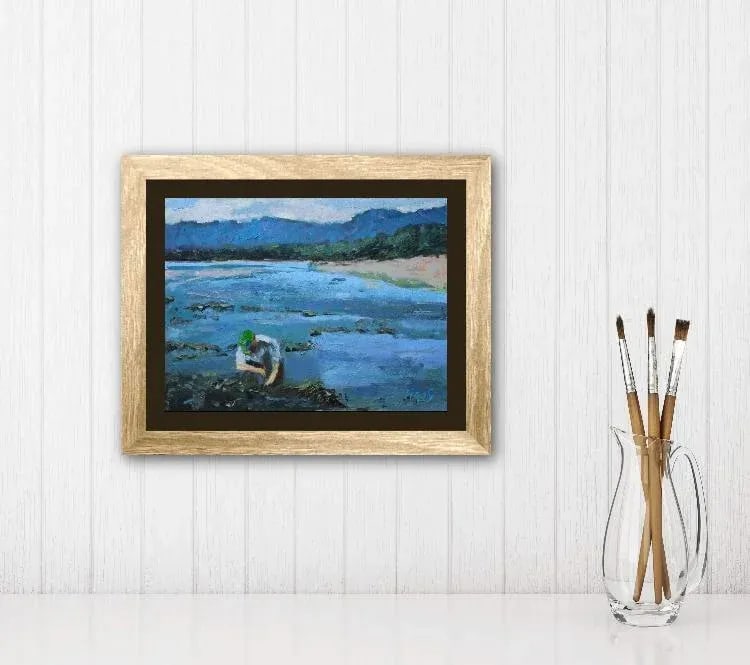 Clam Digger, Dillon Beach, Contemporary Original Oil Painting - 5
