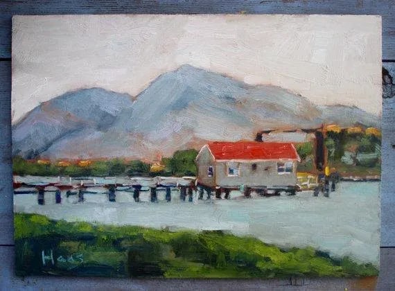 Ferry Building, Modern Plein Air Landscape Oil - 4