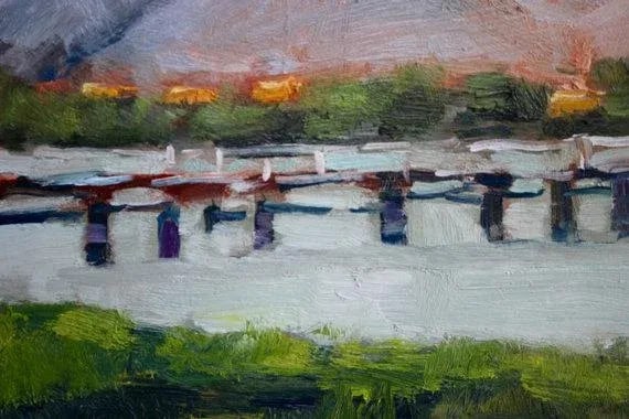Ferry Building, Modern Plein Air Landscape Oil - 5