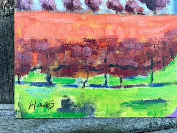 Coastal Vineyards Landscape Oil Painting Fall Colors - 4