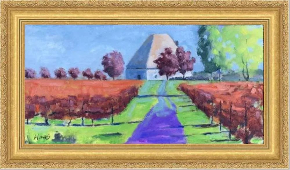 Coastal Vineyards Landscape Oil Painting Fall Colors - 8
