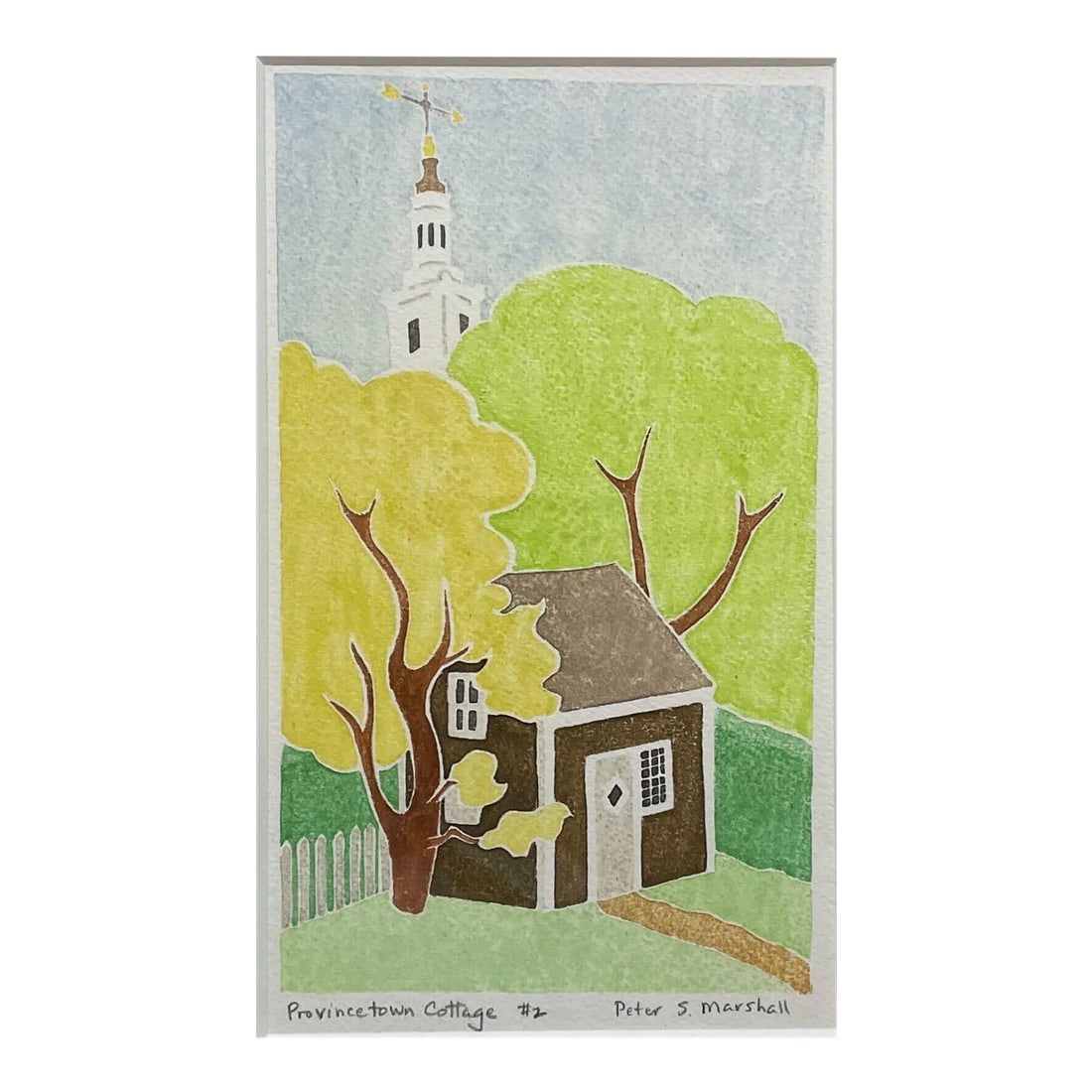 Original Peter S Marshall 'provincetown Cottage' White Line Woodcut - Cape Cod: Original peter s marshall 'provincetown cottage #2' white line woodcut this is just a great original piece. I have been buying more and more woodcuts every time I see them. And I get especially