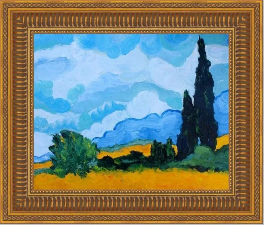 Cypress Trees (After Van Gogh) Oil on Canvas - 10