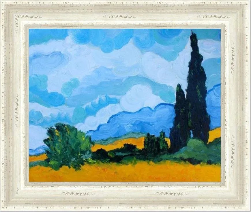 Cypress Trees (After Van Gogh) Oil on Canvas - 11