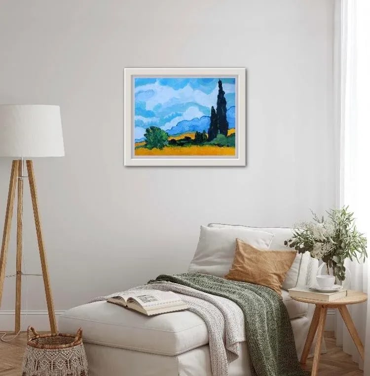 Cypress Trees (After Van Gogh) Oil on Canvas - 4