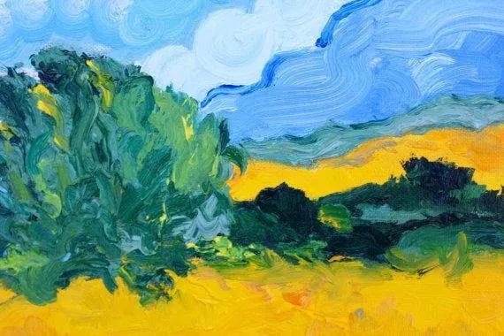 Cypress Trees (After Van Gogh) Oil on Canvas - 8