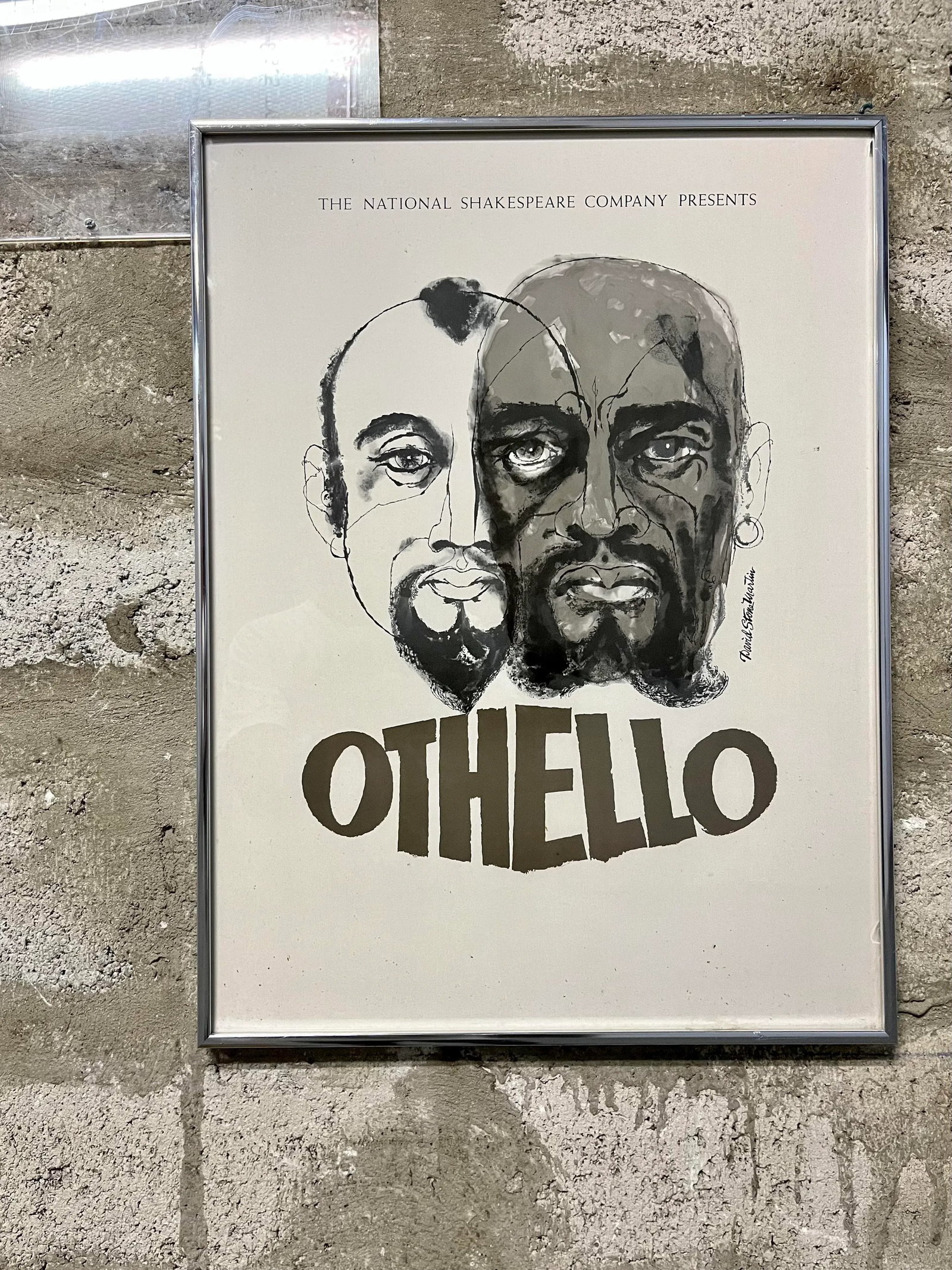 Original "The National Shakespeare Company Presents, Othello" Framed Poster. C 1970s - 13