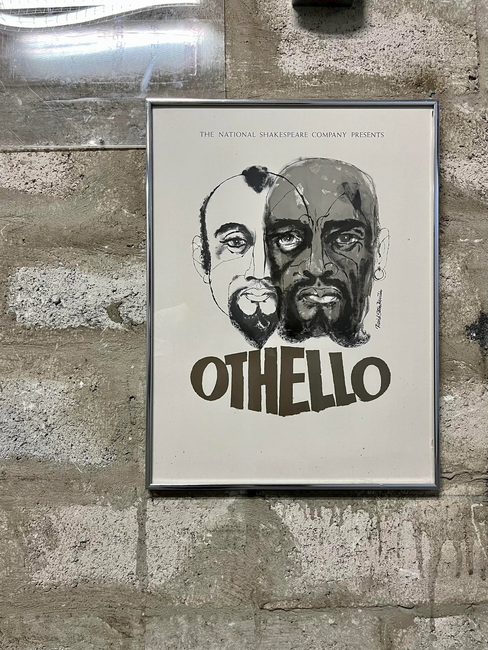 Original "The National Shakespeare Company Presents, Othello" Framed Poster. C 1970s - 2