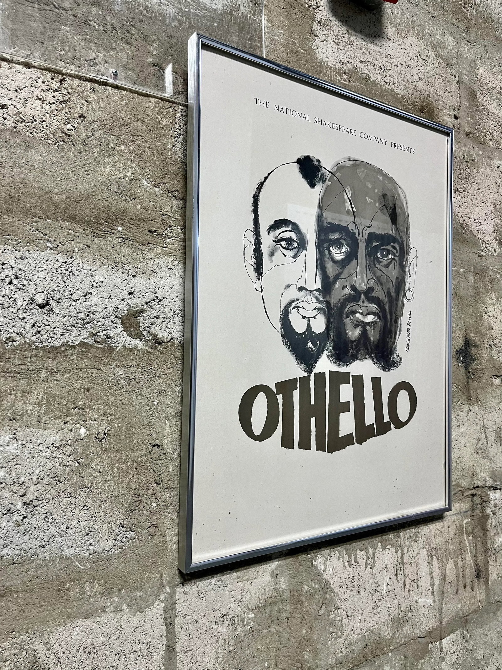 Original "The National Shakespeare Company Presents, Othello" Framed Poster. C 1970s - 4