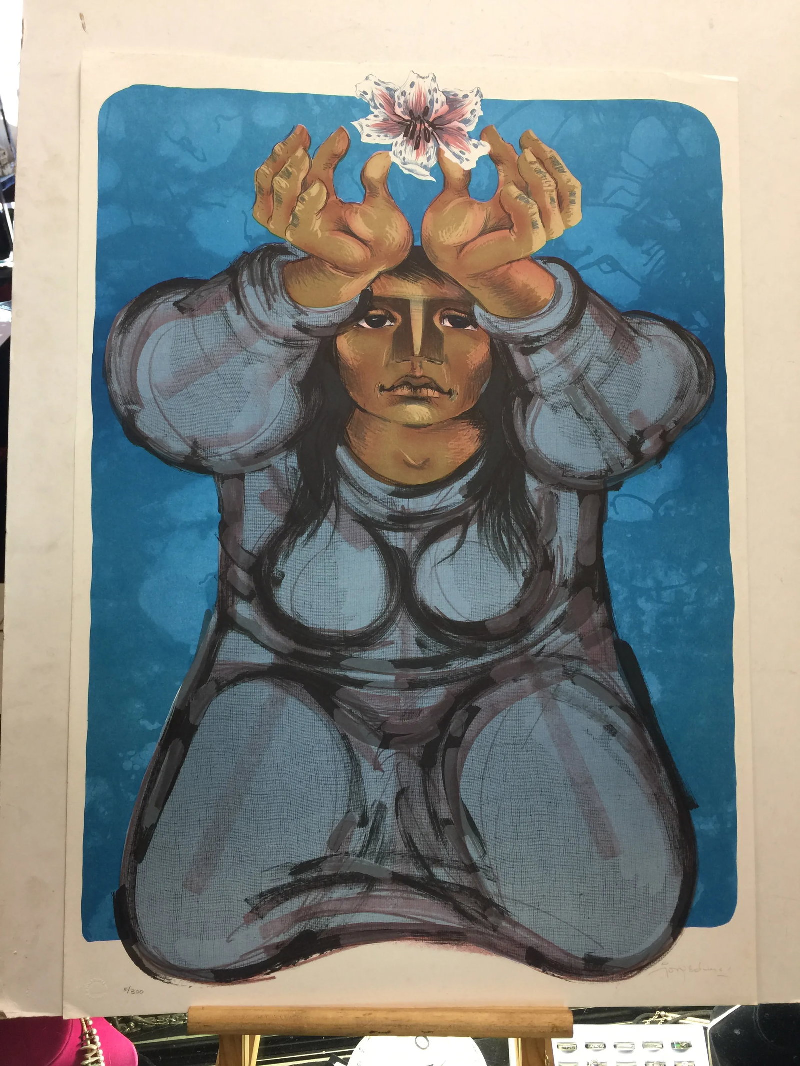 1960s Jorge Dumas the Offering Lithograph - 4