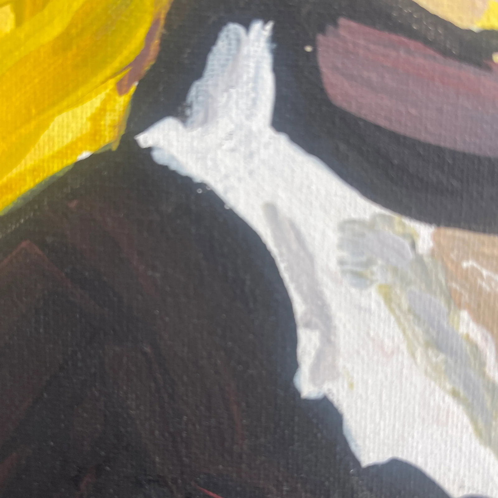 Contemporary Expressionist Painting of a Young Girl in a Black Hat Signed S Louis - 5