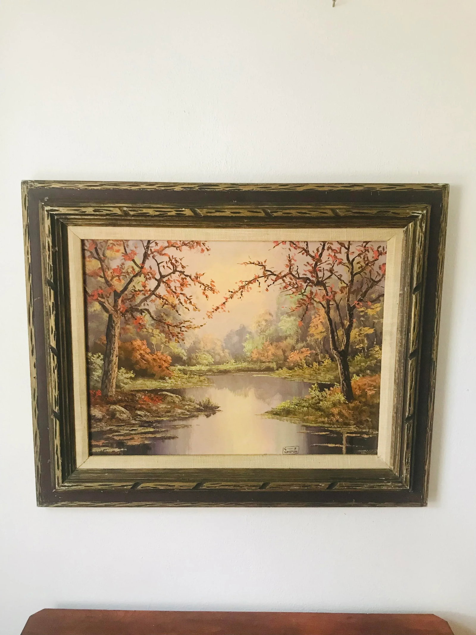 Listed Artist - C F Chilton "Charles Frank Chilton" Plein Air Landscape Oil Painting - Framed - 10