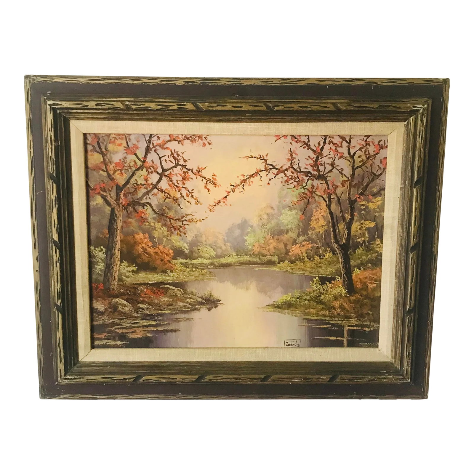 Listed Artist - C F Chilton "Charles Frank Chilton" Plein Air Landscape Oil Painting - Framed: Charles Frank Chilton was born in Texas in the 1904, and lived most of his life in Phoenix, Arizona. He spent his later years in Bellflower, California before passing on Feb. 22, 1973. A true Plein Ai
