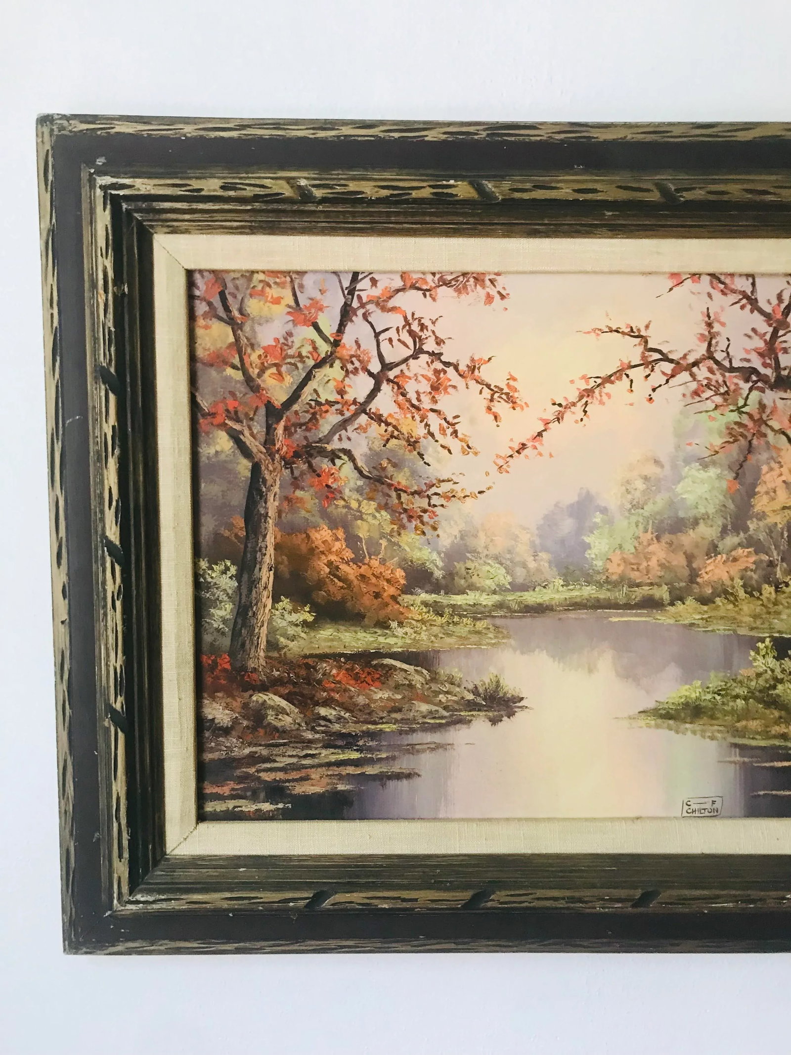 Listed Artist - C F Chilton "Charles Frank Chilton" Plein Air Landscape Oil Painting - Framed - 3