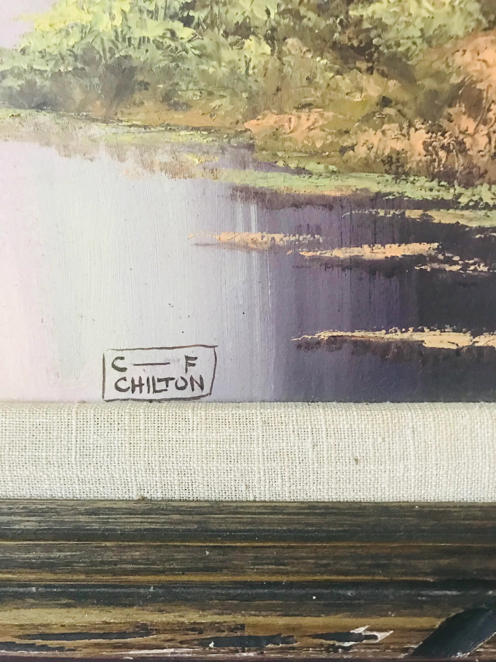 Listed Artist - C F Chilton "Charles Frank Chilton" Plein Air Landscape Oil Painting - Framed - 4