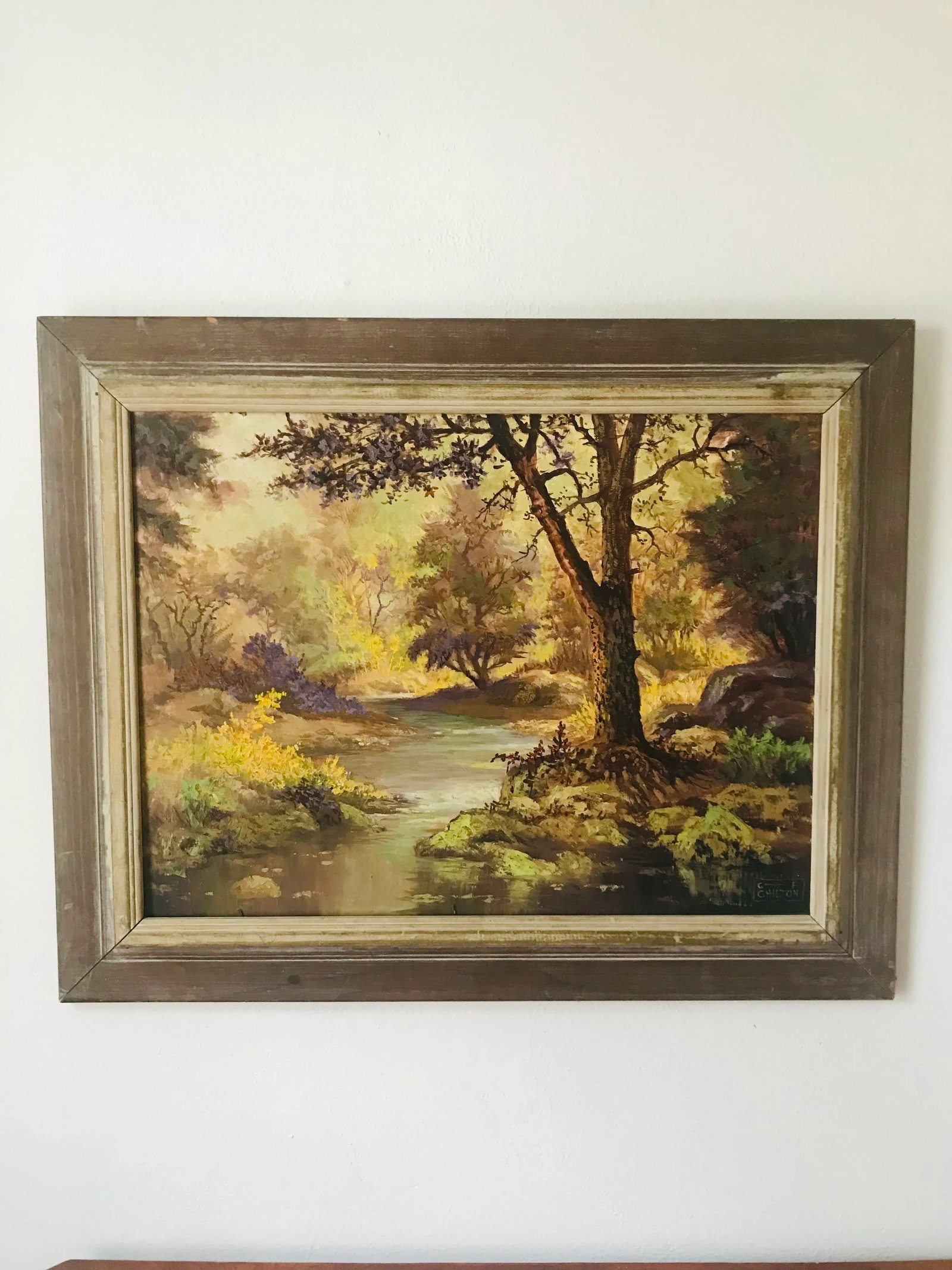 Listed Artist - C F Chilton "Charles Frank Chilton" Plein Air Landscape Oil Painting - Framed - 12