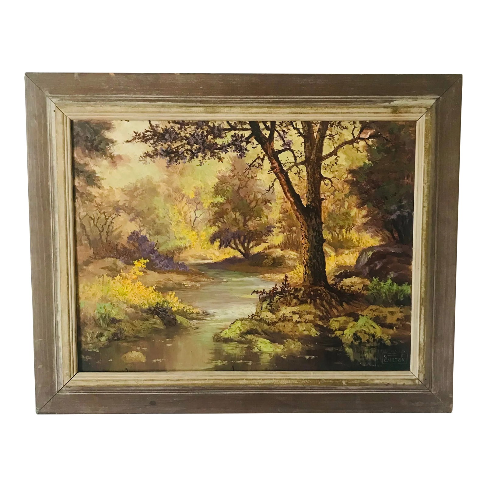 Listed Artist - C F Chilton "Charles Frank Chilton" Plein Air Landscape Oil Painting - Framed: Charles Frank Chilton was born in Texas in the 1904, and lived most of his life in Phoenix, Arizona. He spent his later years in Bellflower, California before passing on Feb. 22, 1973. A true Plein Ai