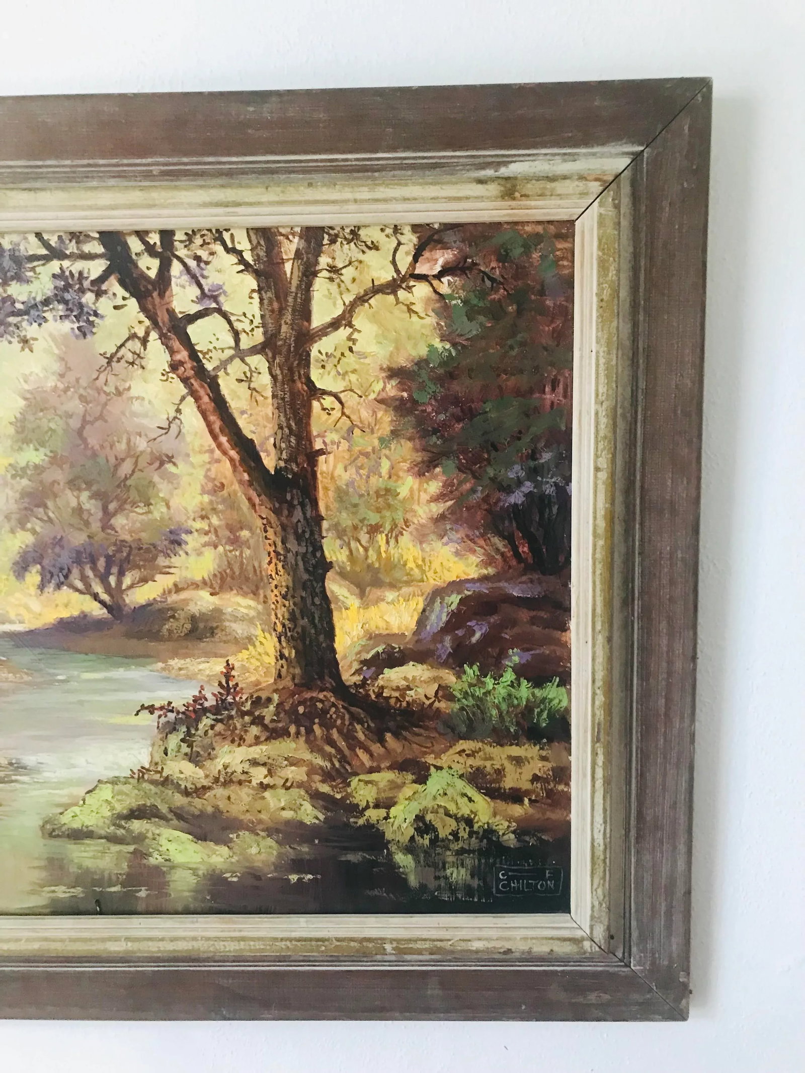 Listed Artist - C F Chilton "Charles Frank Chilton" Plein Air Landscape Oil Painting - Framed - 3
