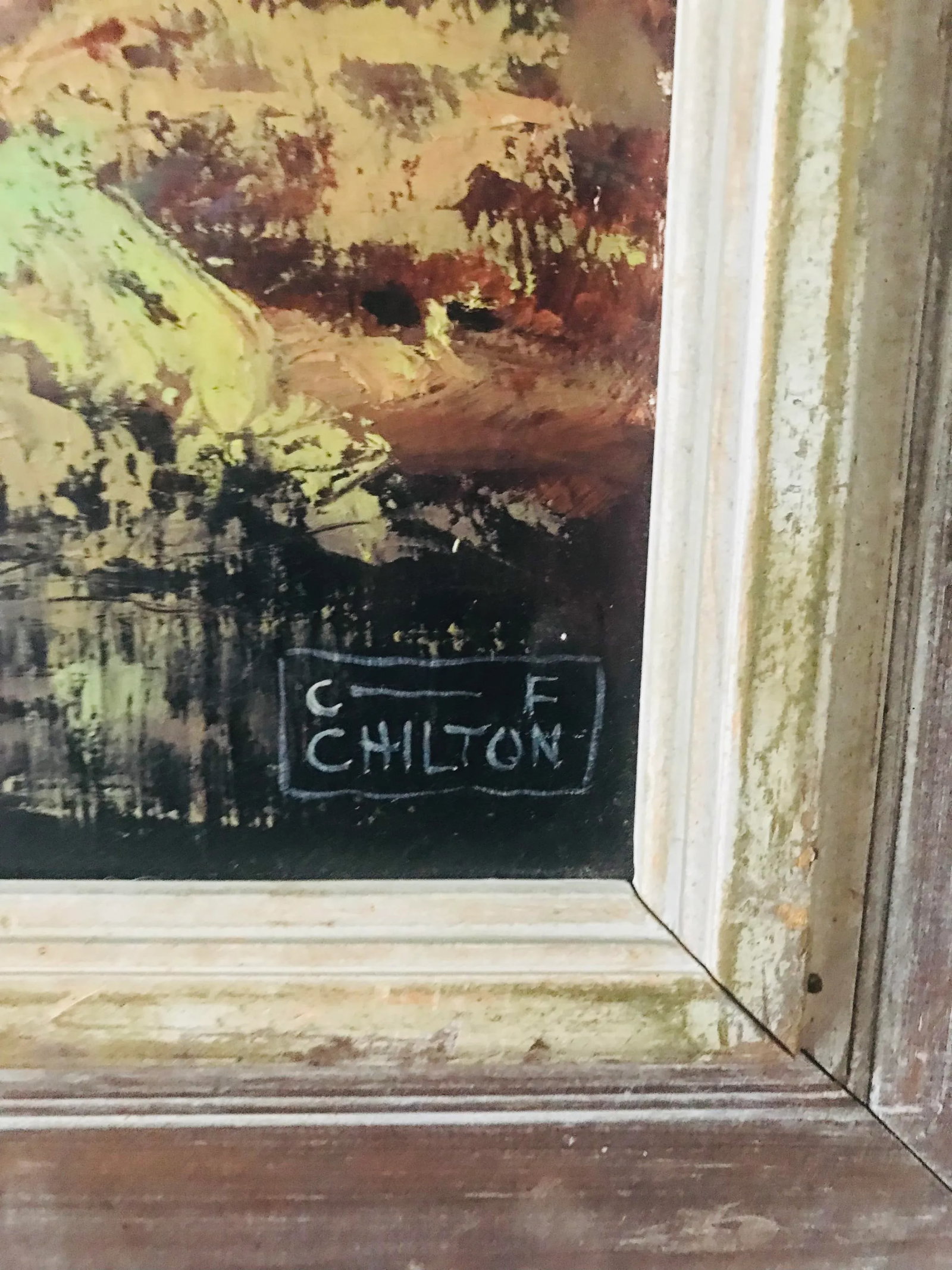 Listed Artist - C F Chilton "Charles Frank Chilton" Plein Air Landscape Oil Painting - Framed - 4