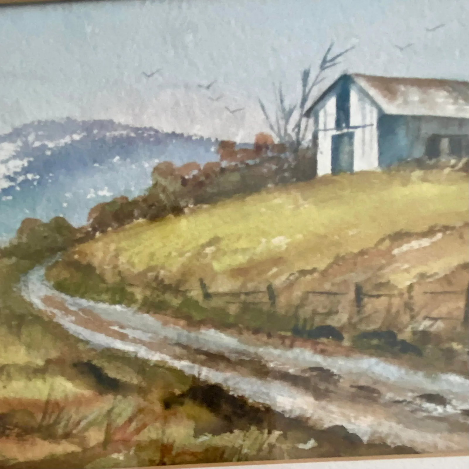 1970s American Watercolor Rural Pastoral Landscape Signed Dora Reed Evans - 2