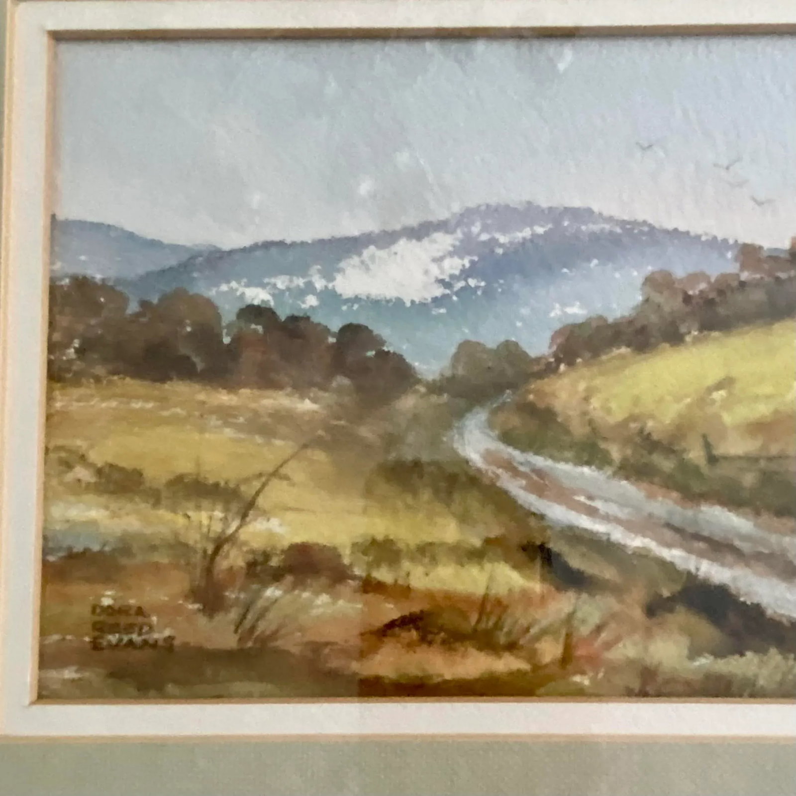 1970s American Watercolor Rural Pastoral Landscape Signed Dora Reed Evans - 3